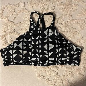 Dolce Vita Black and White Bikini Top- Size Large